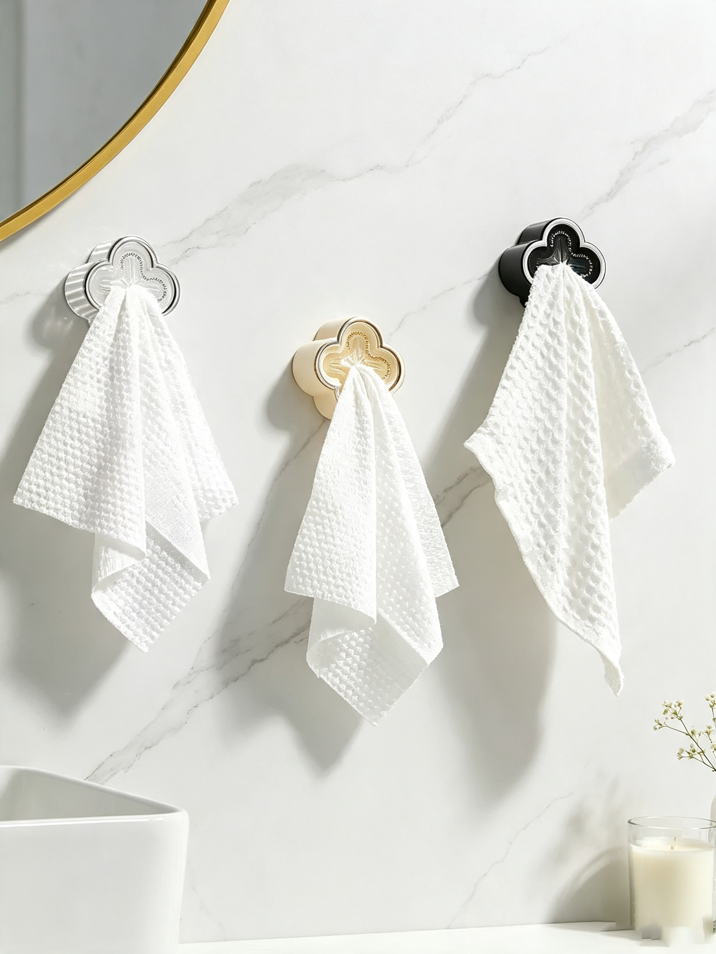 Clover-Shaped No-Drill Towel Hook