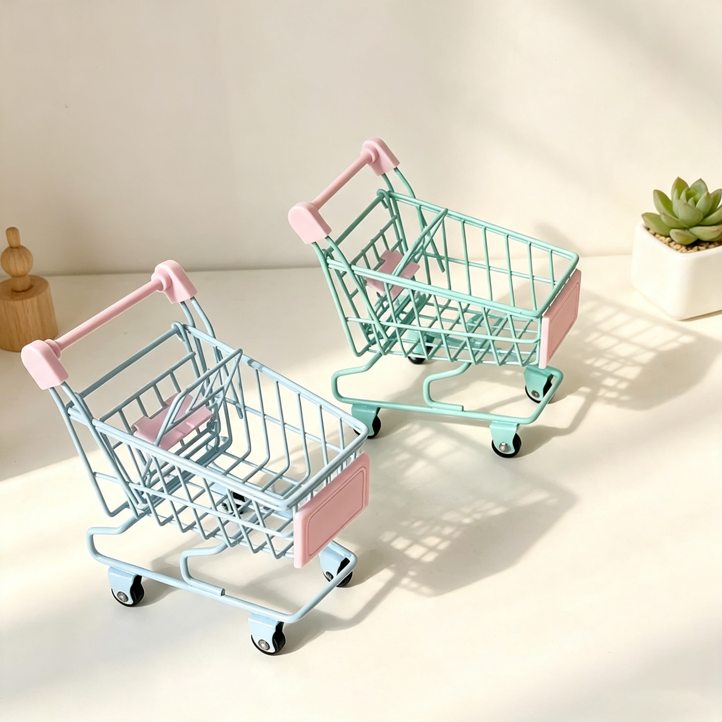 Mini Metal Shopping Cart Model