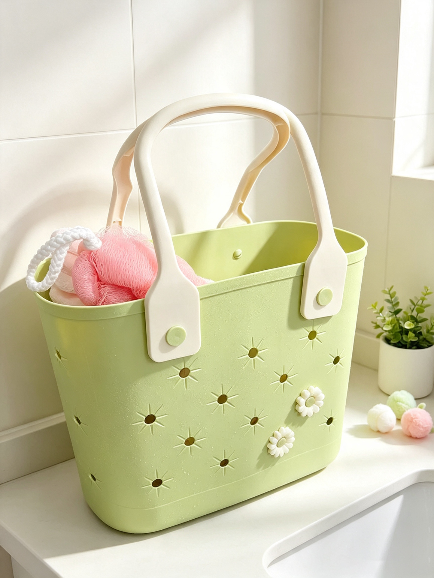 Perforated Handheld Toiletry Basket