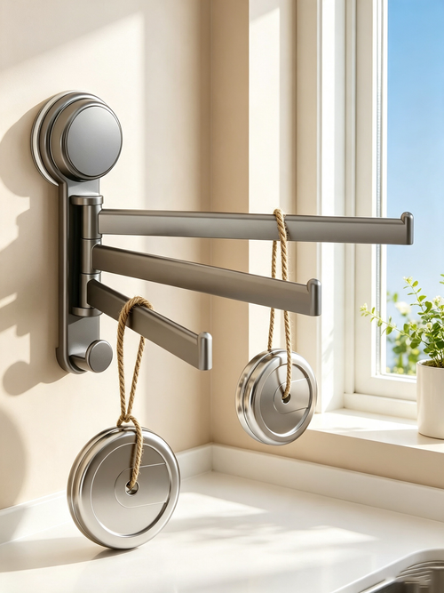 Suction Cup Rotating Multi-Bar Towel Rack