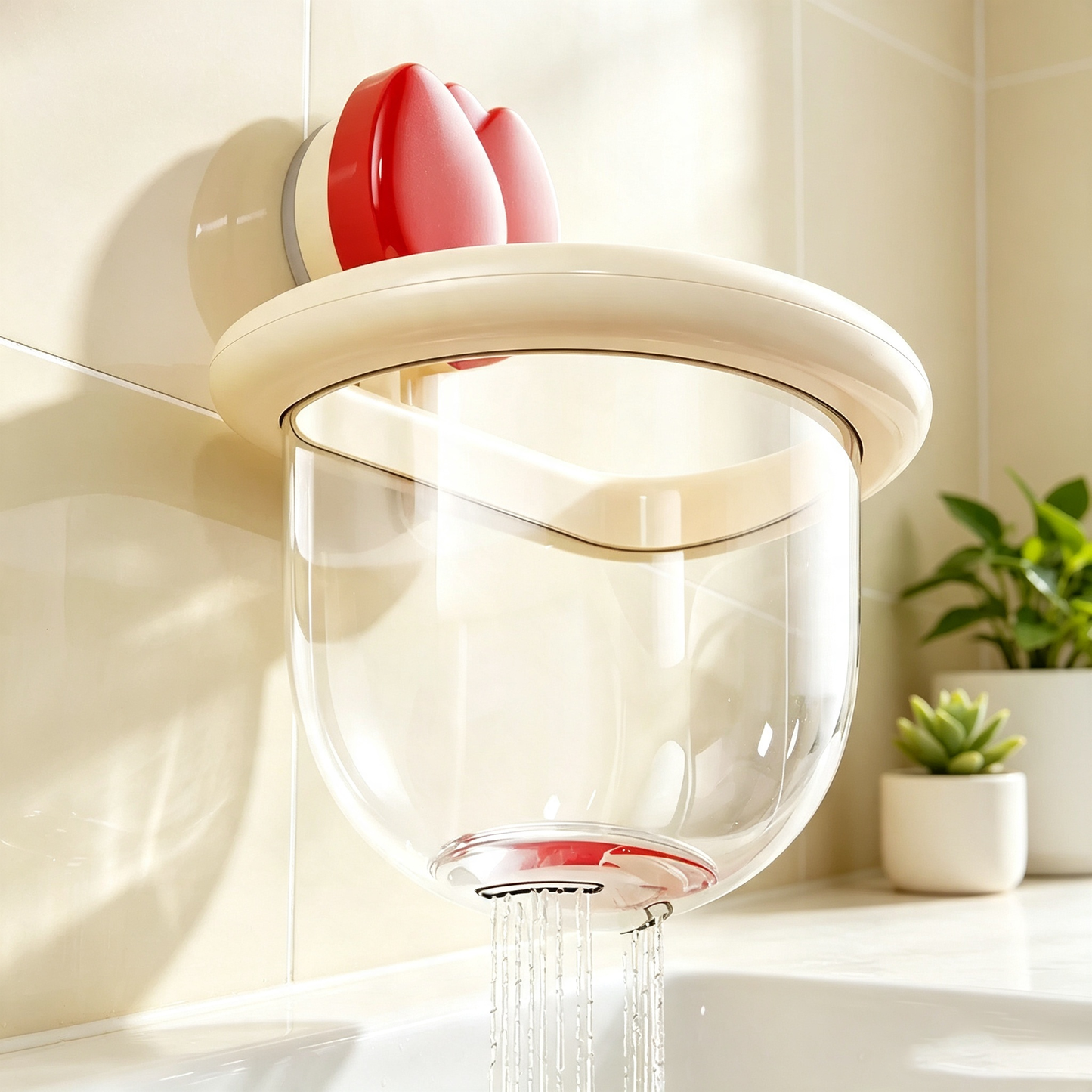 Tulip-Shaped Suction Cup Wall-Mounted Storage Box