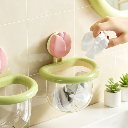 Tulip-Shaped Suction Cup Wall-Mounted Storage Box